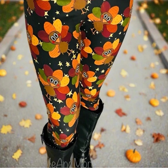 NEW Womens Thanksgiving Turkey Leggings Luxury Soft Fall Yoga Pants Sizes OS/TC - Picture 11 of 11